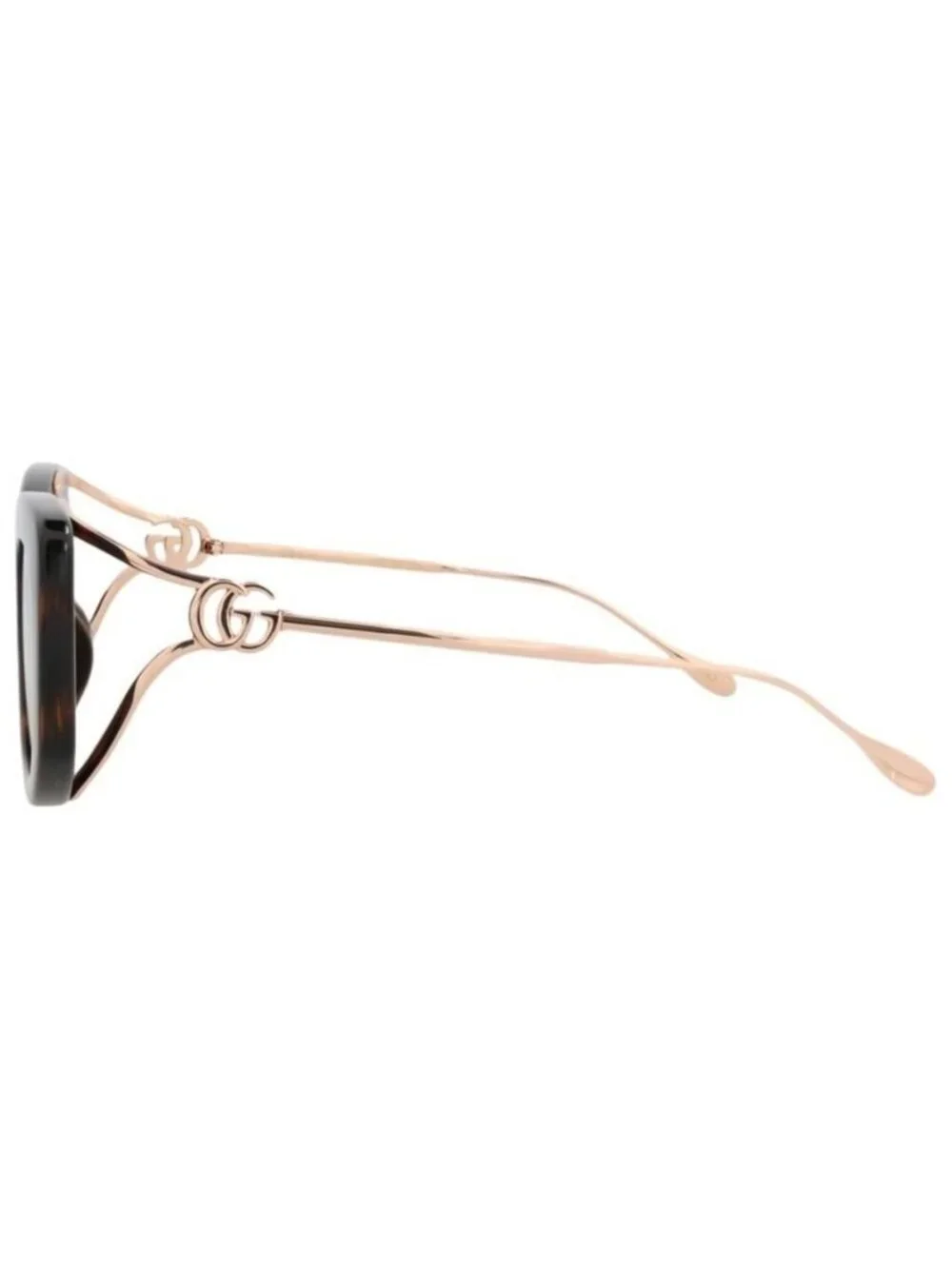 New Gucci Womens Square/Rectangle Havana Gold Brown Fashion Designer Sunglasses